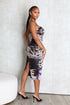 Kiran Leopard Flower Print Midi Dress